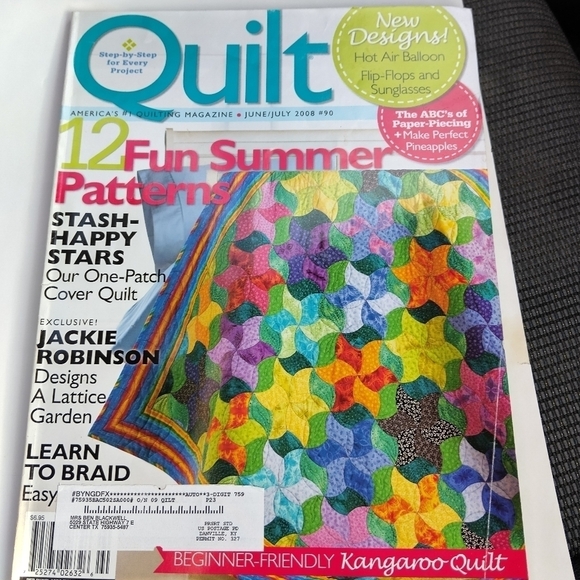 Quilt Magazine June July 2008 Quilting Quilt Patterns - Picture 1 of 4